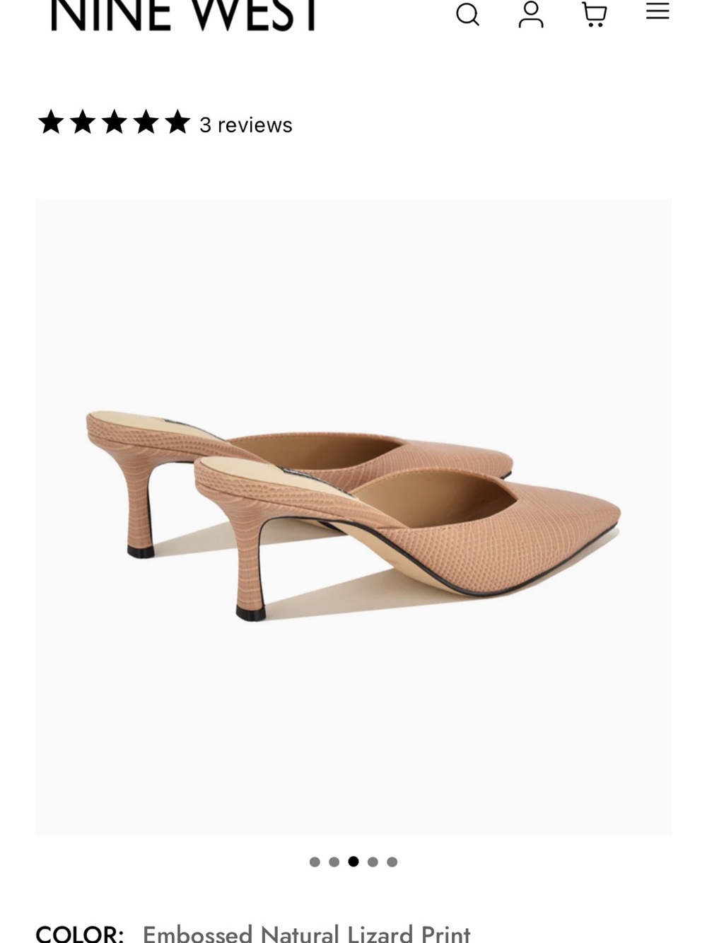 Nine West Women's Camenla Tan Slip-On Pointed-Toe Mules - Picture 8 of 10